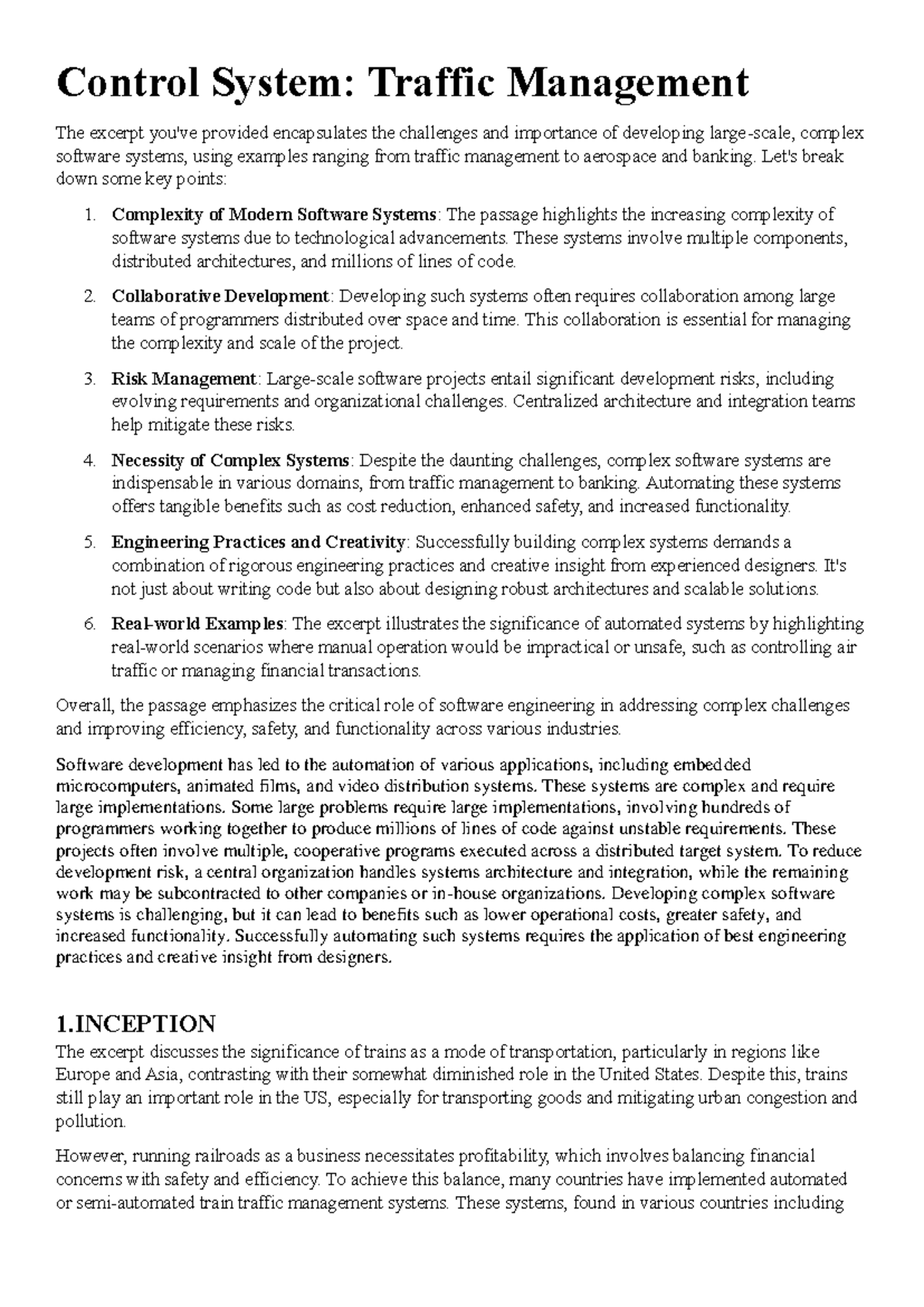 case study for control system