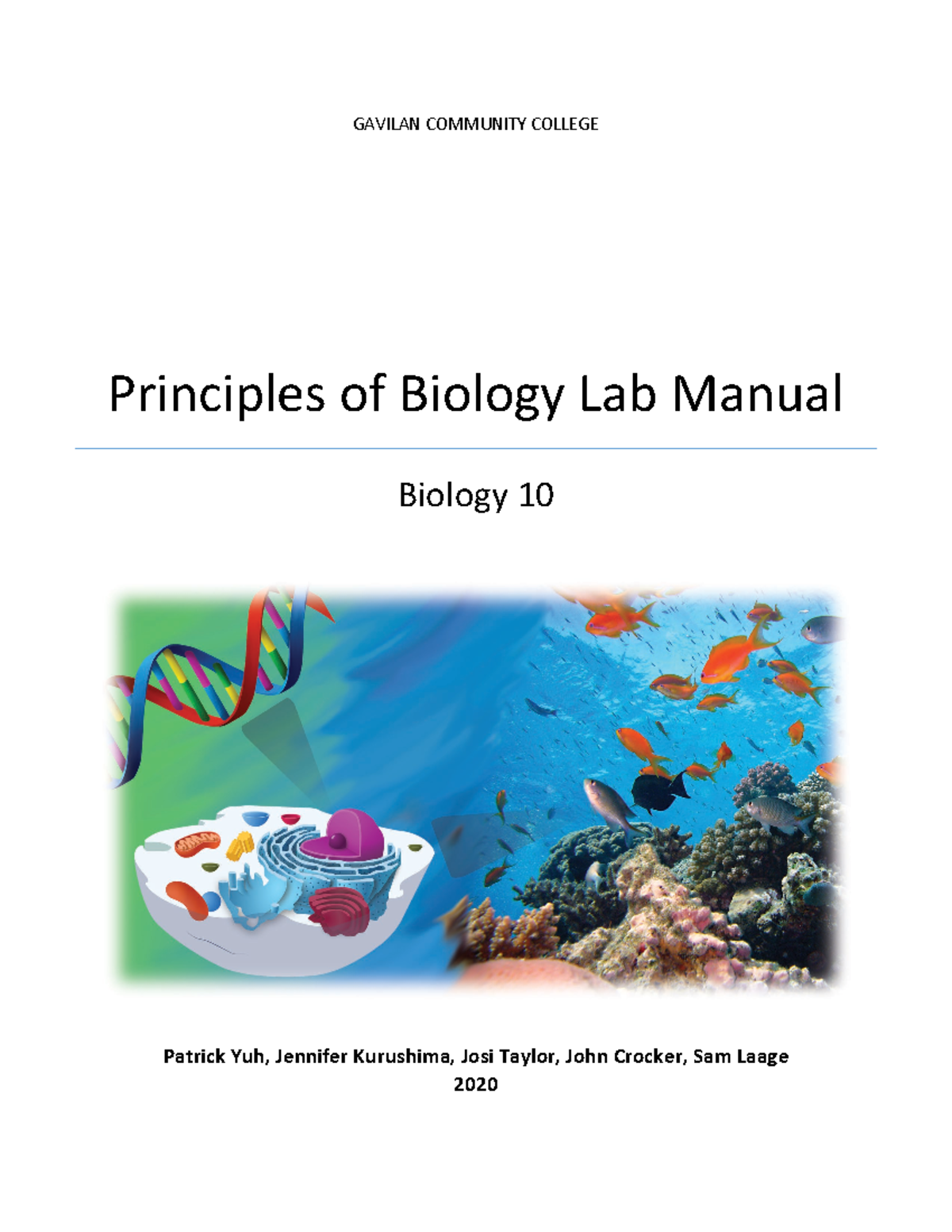 Bio 10 Lab Manual 2020 - GAVILAN COMMUNITY COLLEGE Principles of ...