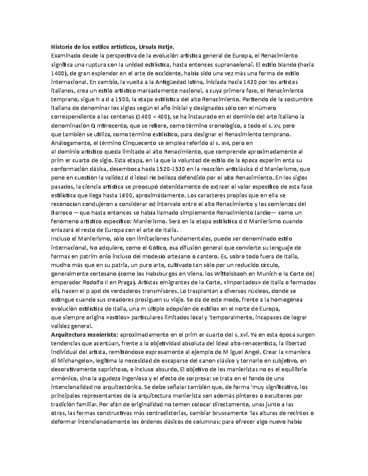 Anotaciones Historia Del Arte 2 Manierismo Historia De Los Estilos 