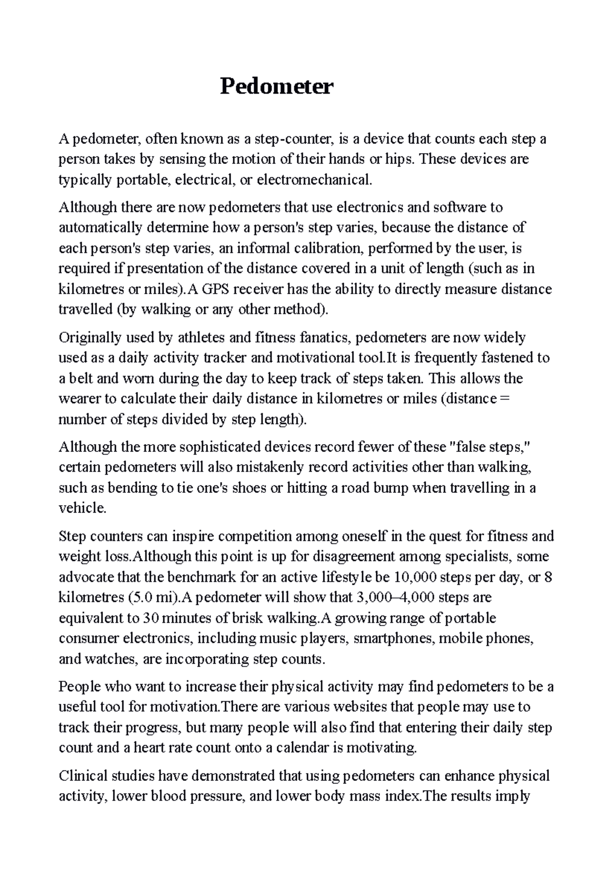 Pedometer Ifah Pedometer A pedometer, often known as a stepcounter