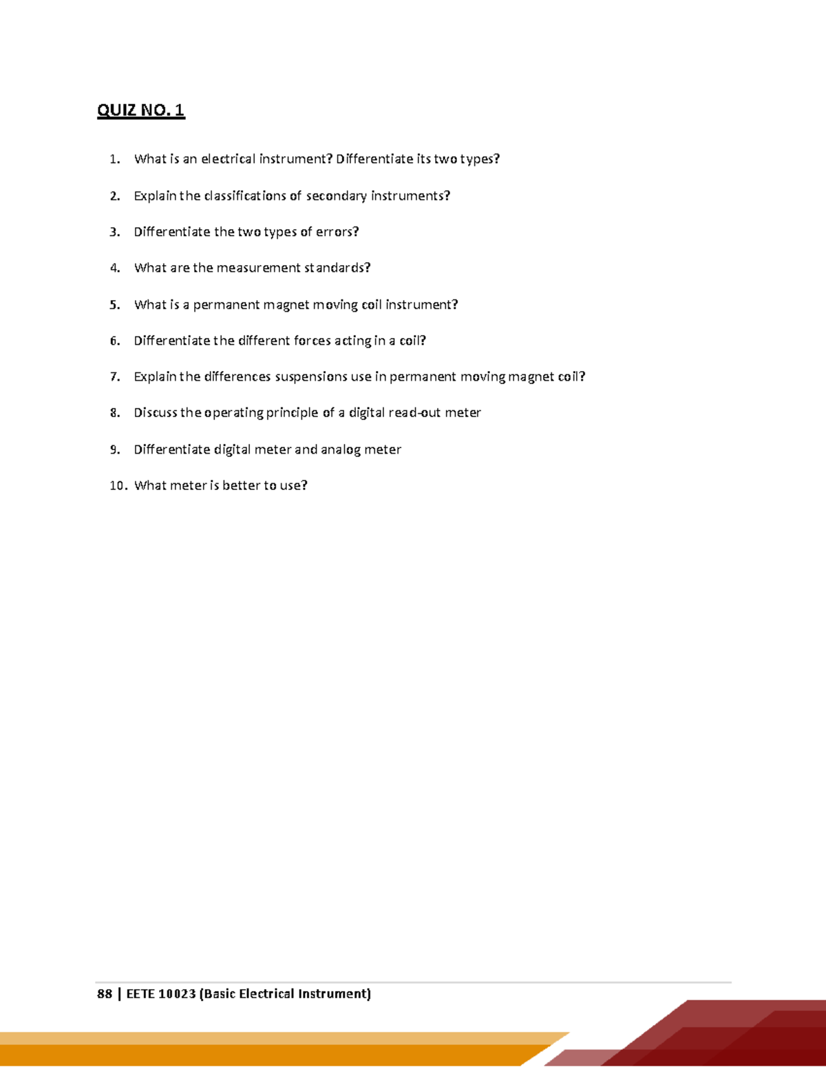 Basic-Electrical-Instrument- Instructional- Materials 2 - QUIZ NO. 1 ...
