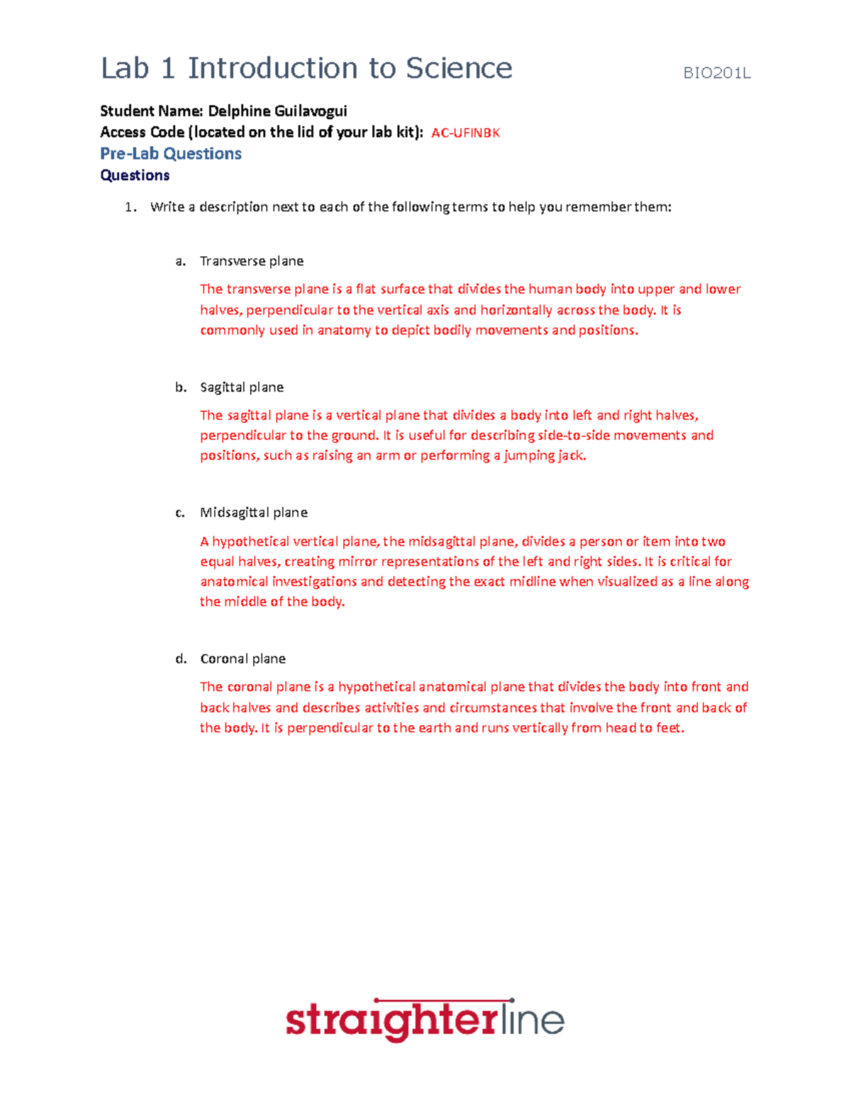 BIO201L+Lab+1+Upload+Document - Student Name: Delphine Guilavogui ...