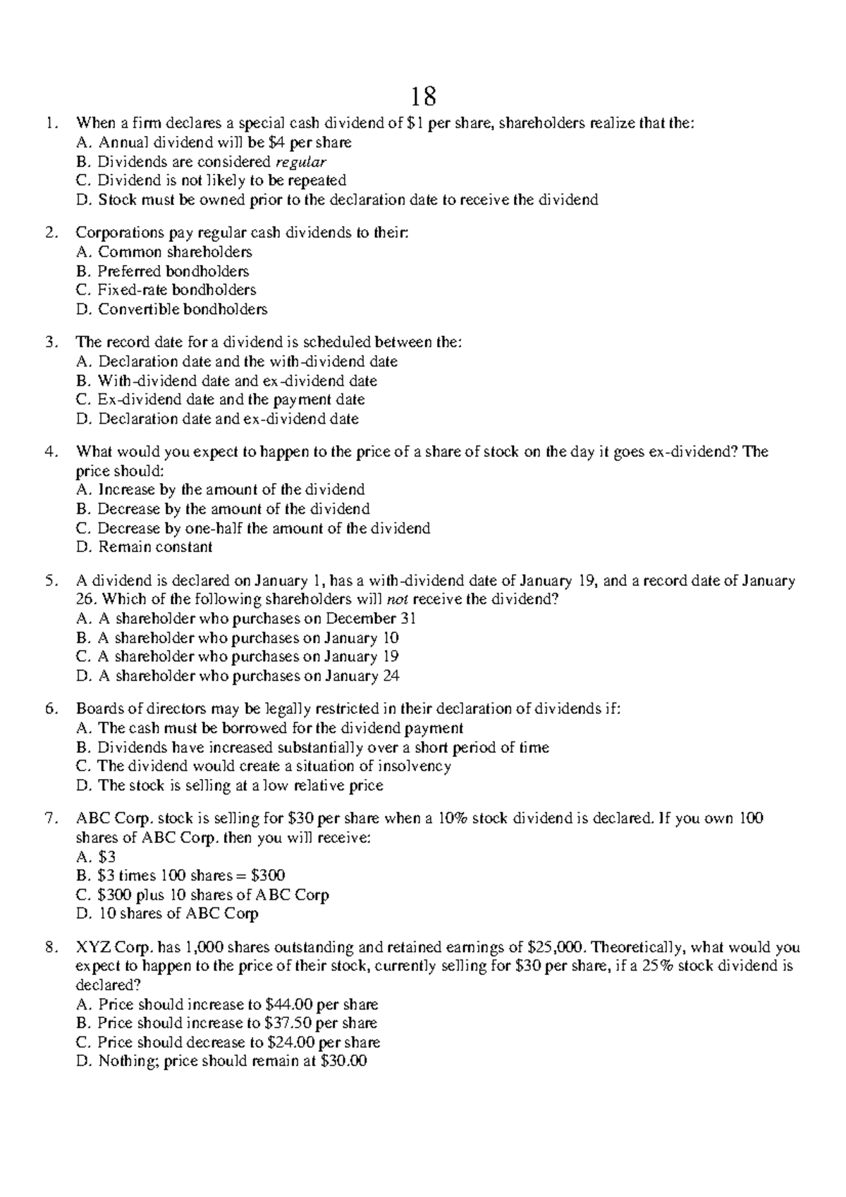 18 Chapter 18 Business Finance I U Of W Studocu