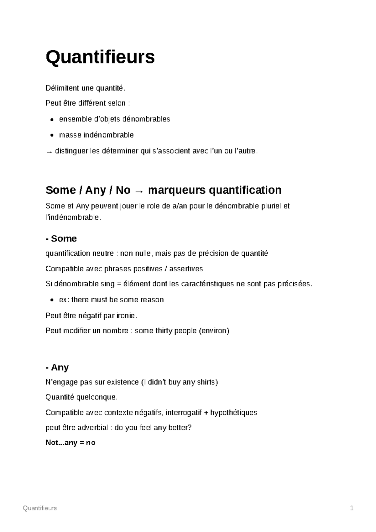 Exercices Sur Les Quantifieurs En Anglais Pdf Les Quantifieurs en Anglais - Quantifieurs 1 Quantifieurs Délimitent une  quantité. Peut être - Studocu
