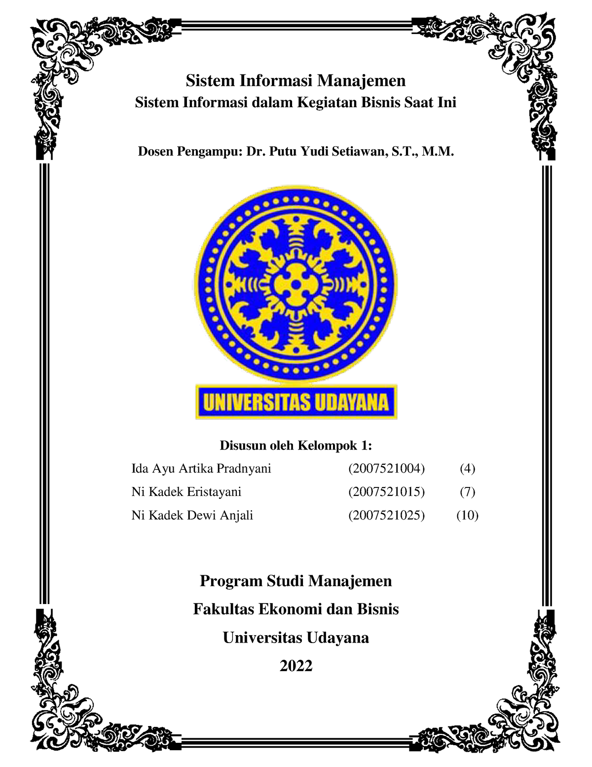 Kelompok 1 Sistem Informasi Dalam Kegiatan Bisnis Saat Ini - I Sistem ...