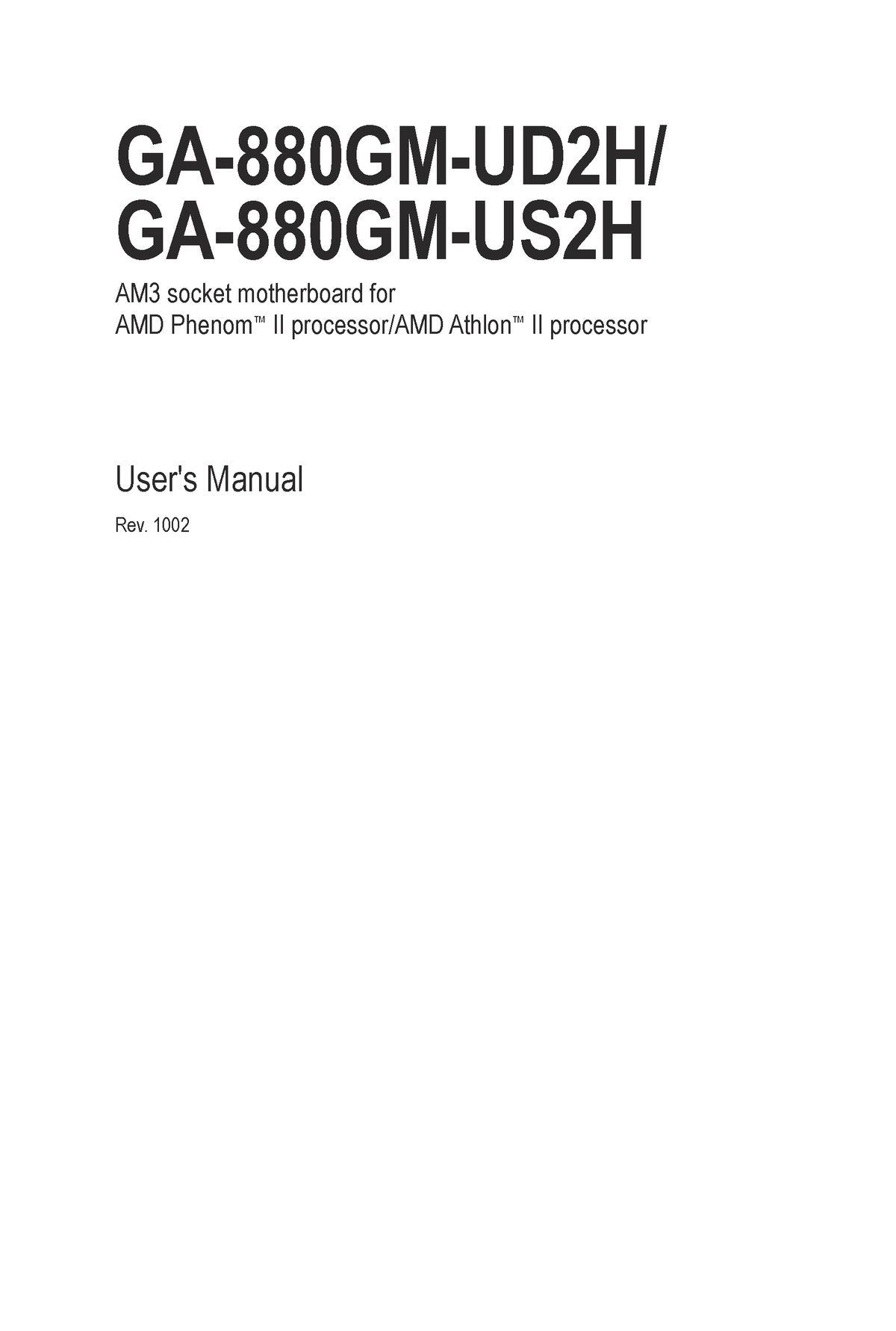 Mb manual ga-880gm-ud2h e - GA-880GM-UD2H/ GA-880GM-US2H AM3 socket ...