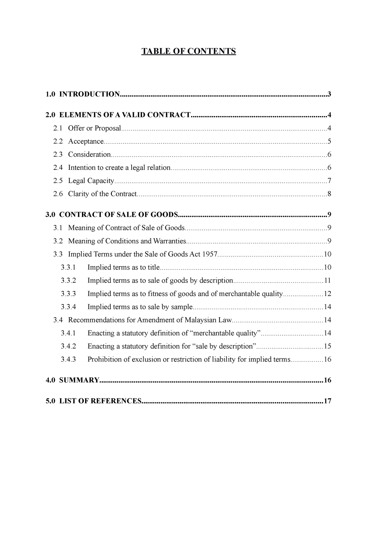 Business law - assignment - TABLE OF CONTENTS 1 - StuDocu