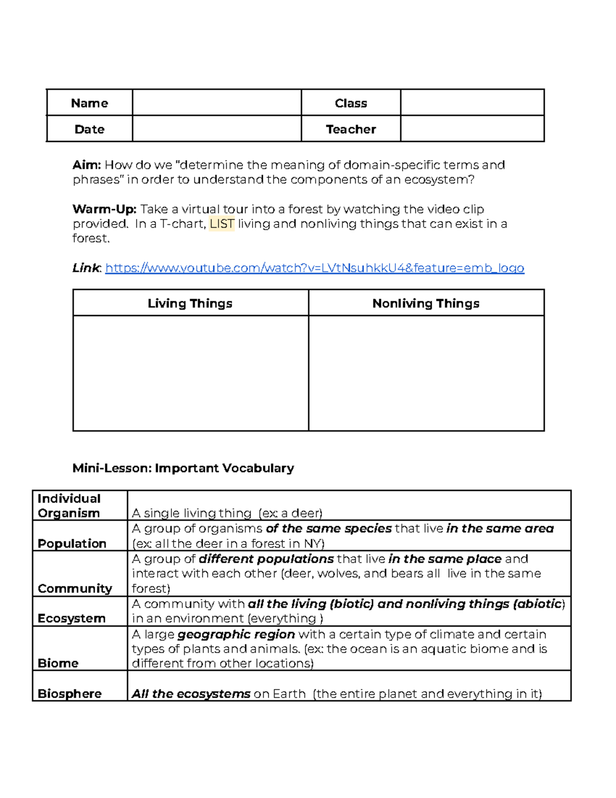 intro-to-ecology-name-class-date-teacher-aim-how-do-we-determine