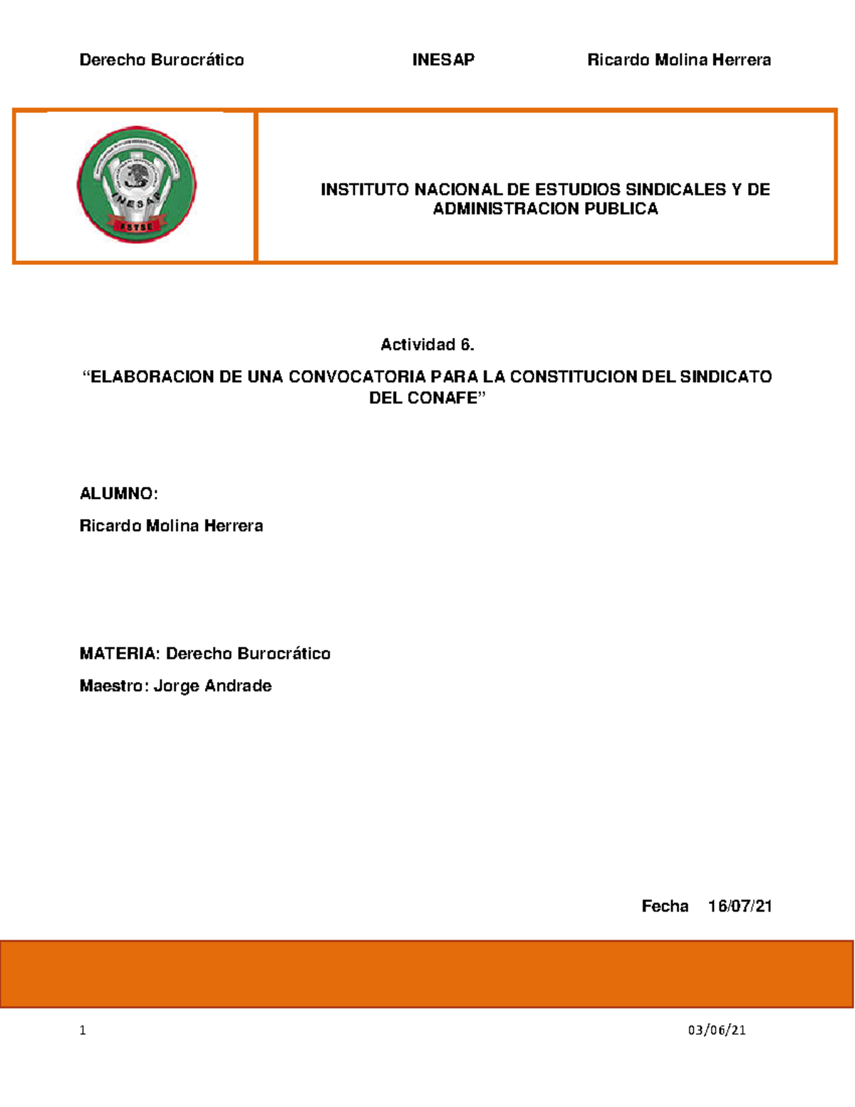 Elaboracion De Una Convocatoria Para La Constitucion Del Sindicato Del Conafe Rmh Instituto 1602