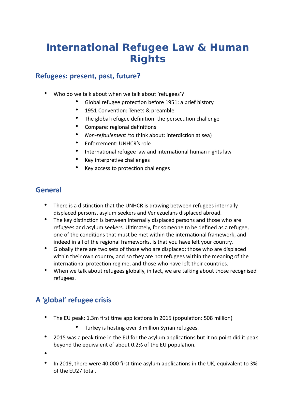 refugee law dissertation topics