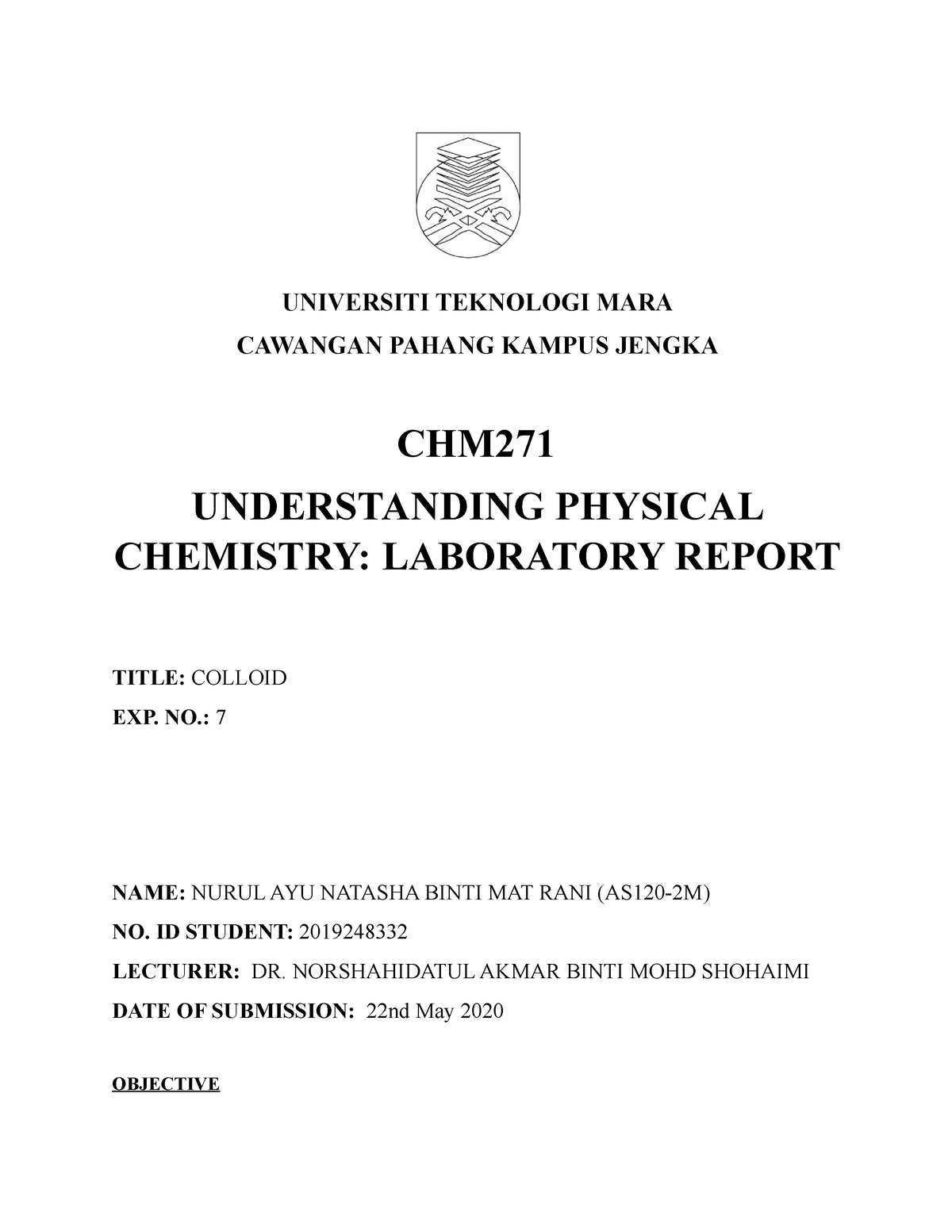 colloid experiment lab report