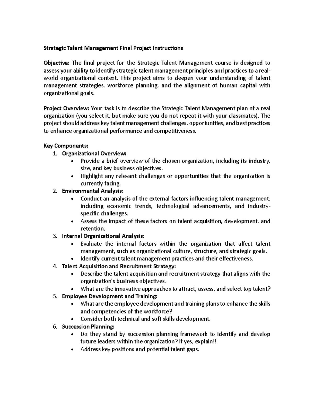 Final Project Strategic Talent Management - Strategic Talent Management ...