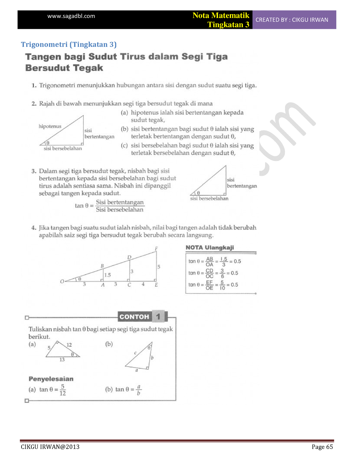 MT B5 F3 - efqwv - Additional Mathematics Form 5 - Tingkatan 3 CREATED ...