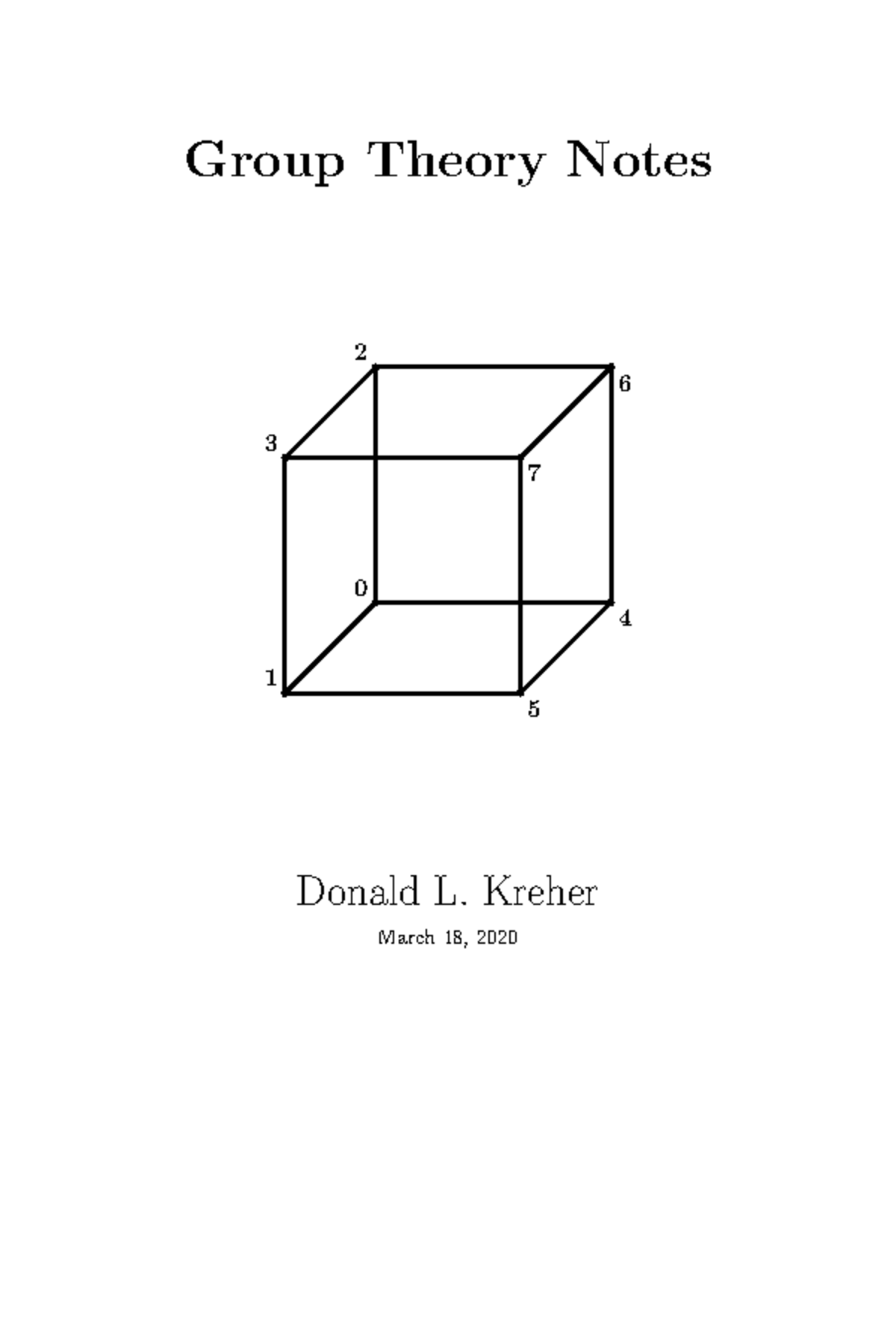 GTN - Its lecture note. - Group Theory Notes ii iv Contents - March 18 ...