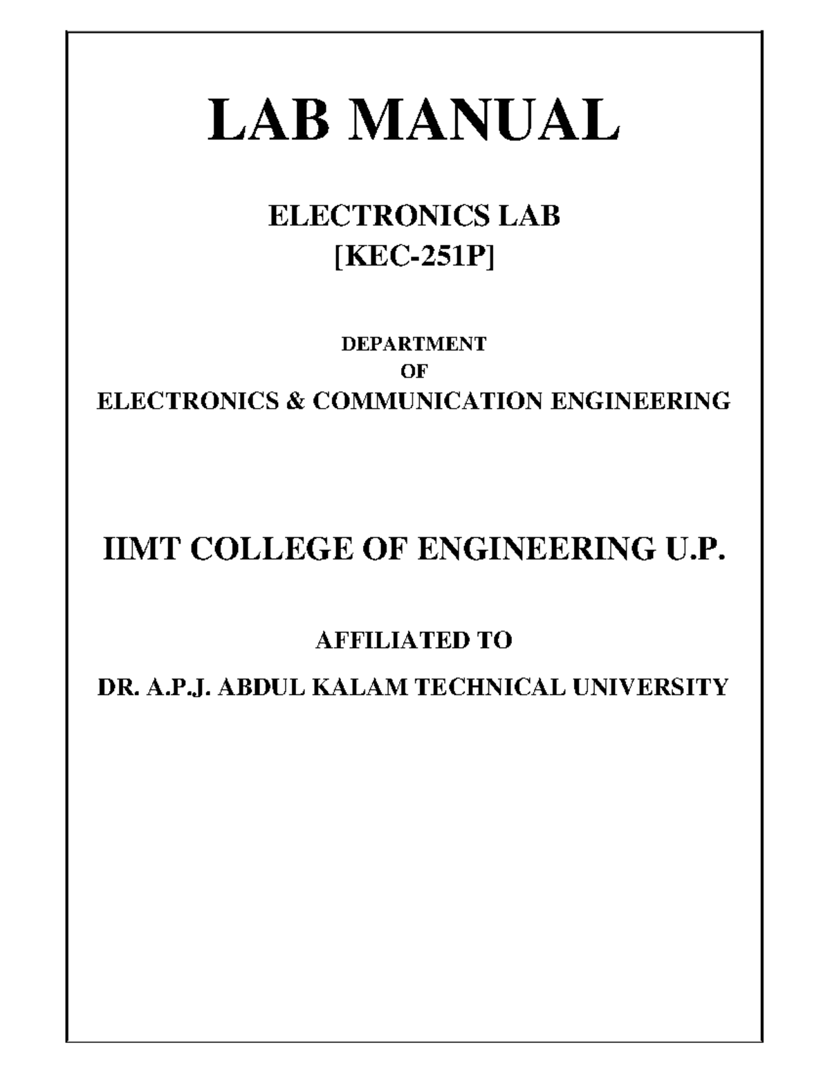 Imam file ee lab This is basic electronic lab material of aktu btech