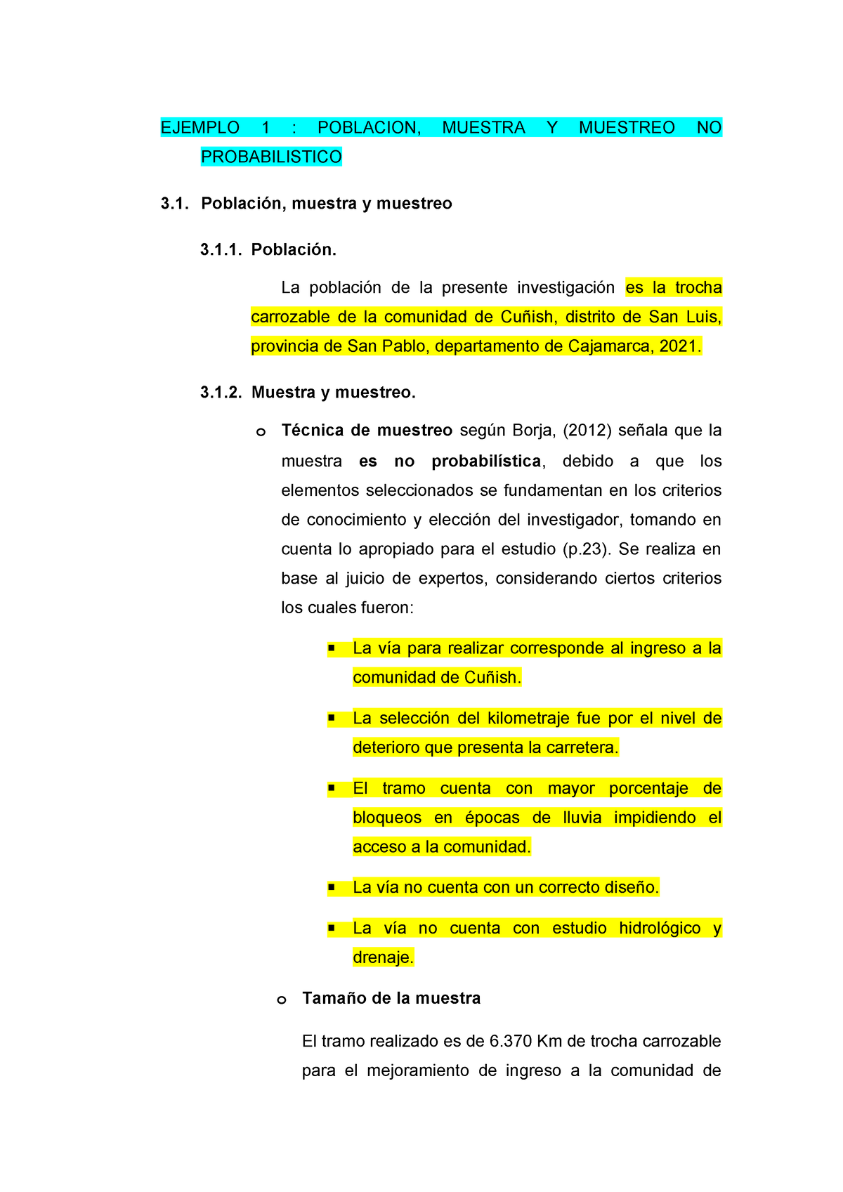 04 Modelo DE Redaccion DE Poblacion Y Muestra - EJEMPLO 1 : POBLACION ...