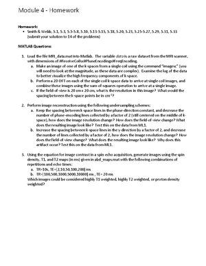HW1 imag - homework assignment MATLAB - HW 1 jts clc;clear im = phantom ...