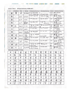character sheet 3-1 - CHIN 101 - Hunter College - Studocu