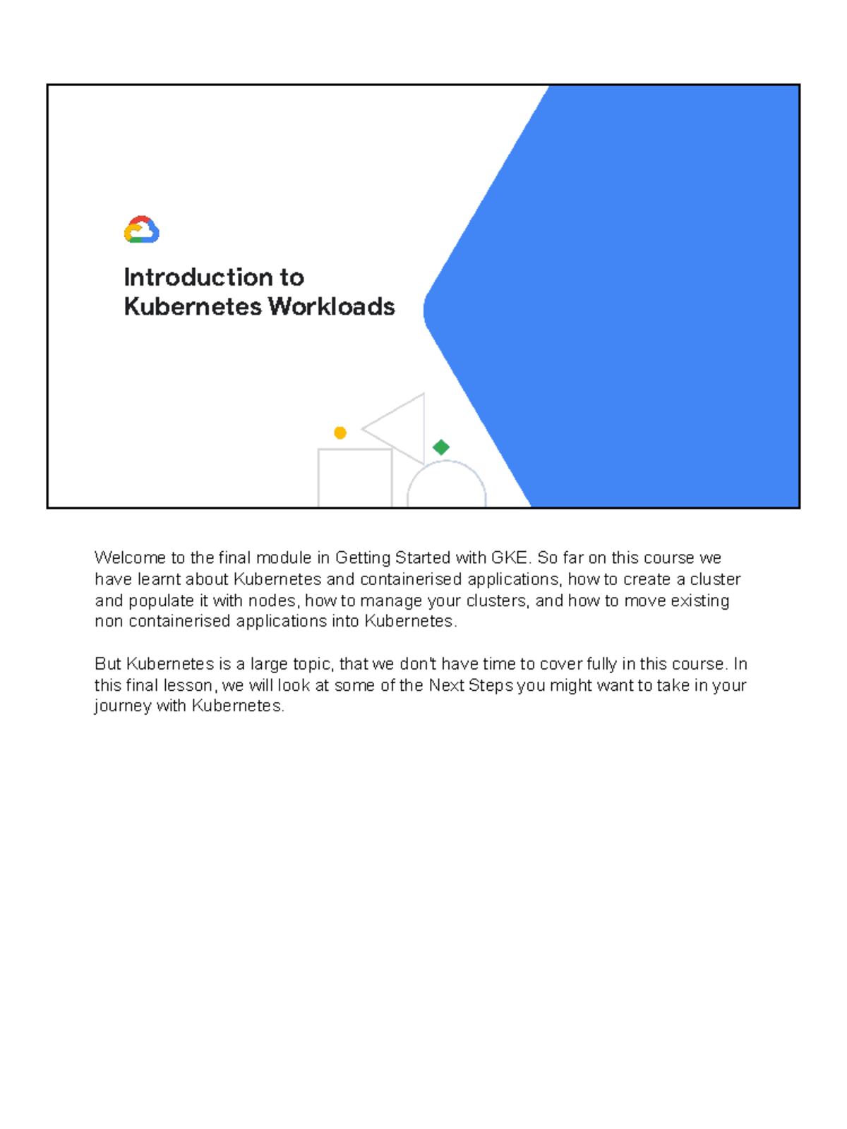 [T- Kubgke-B] M4 Introduction to Kubernetes Workloads v1 - Introduction ...