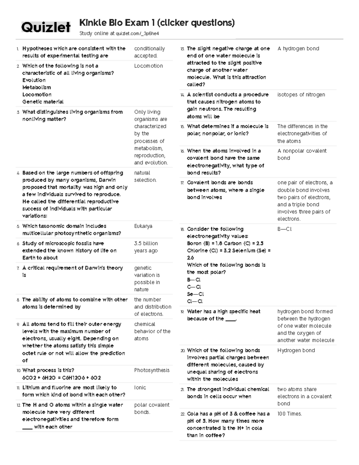 Clicker Questions Exam 1 - Hypotheses which are consistent with the results  of experimental testing - StuDocu