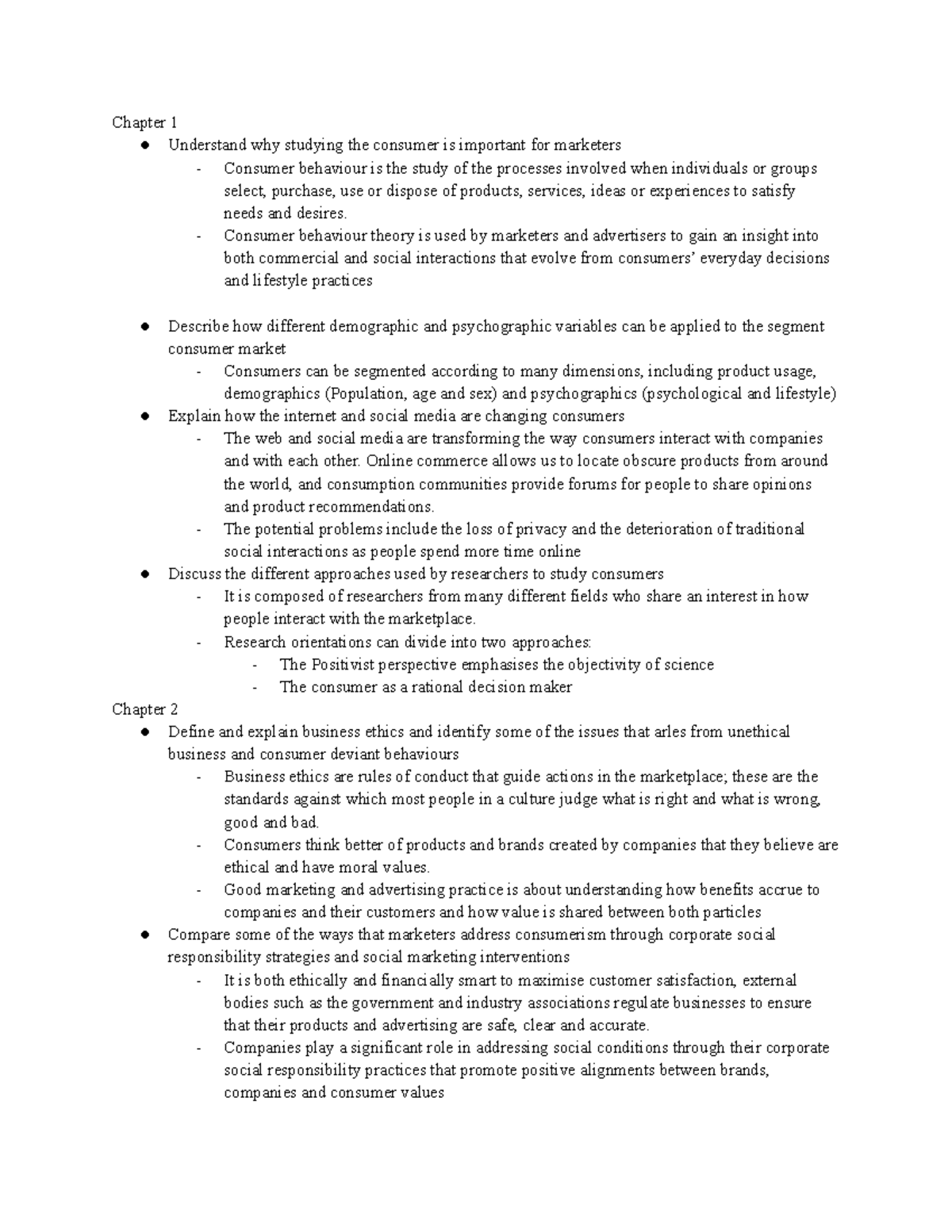 Week 1 Introduction to consumer behaviour - Chapter 1 Understand why ...