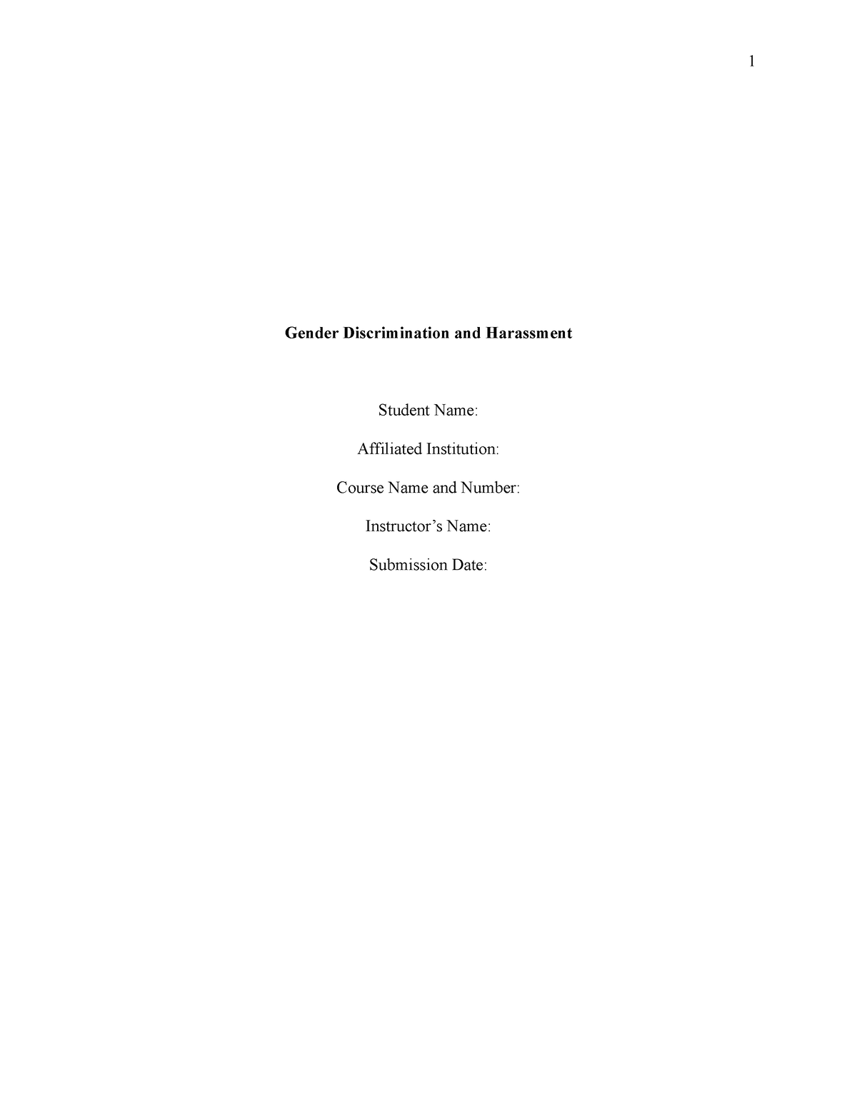 thesis for gender discrimination