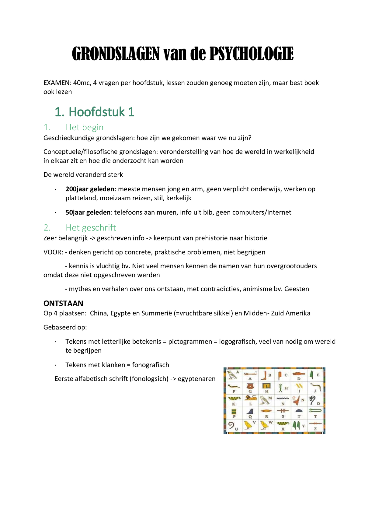 Samenvatting - GRONDSLAGEN Van De PSYCHOLOGIE EXAMEN: 40mc, 4 Vragen ...