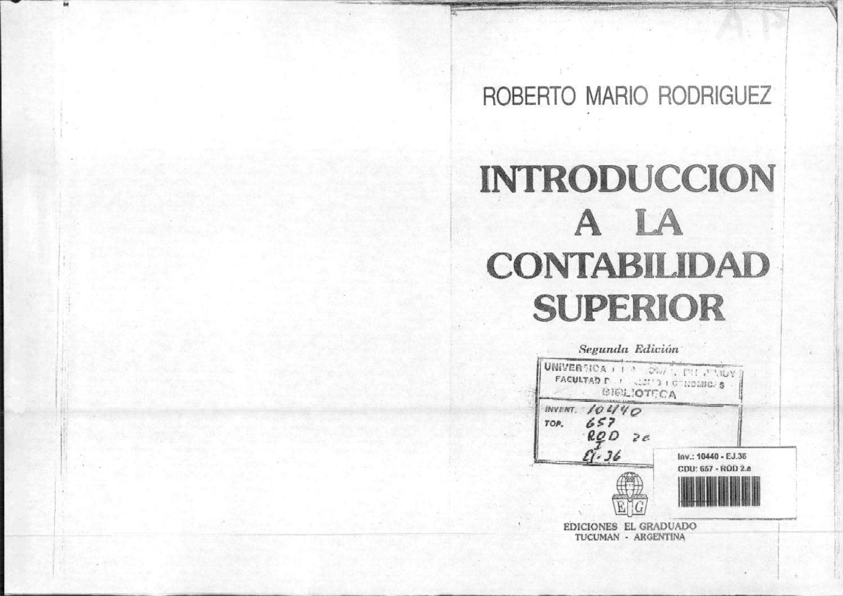 Introduccion a la Contabilidad Superior - Studocu
