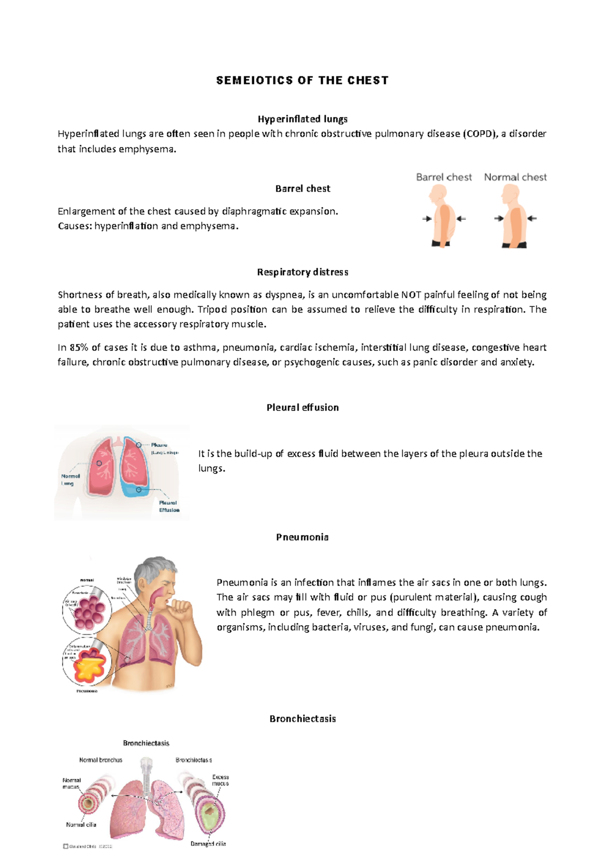 Pleural Effusion - Ciao - Semeiotics Of The Chest Hyperinflated Lungs 