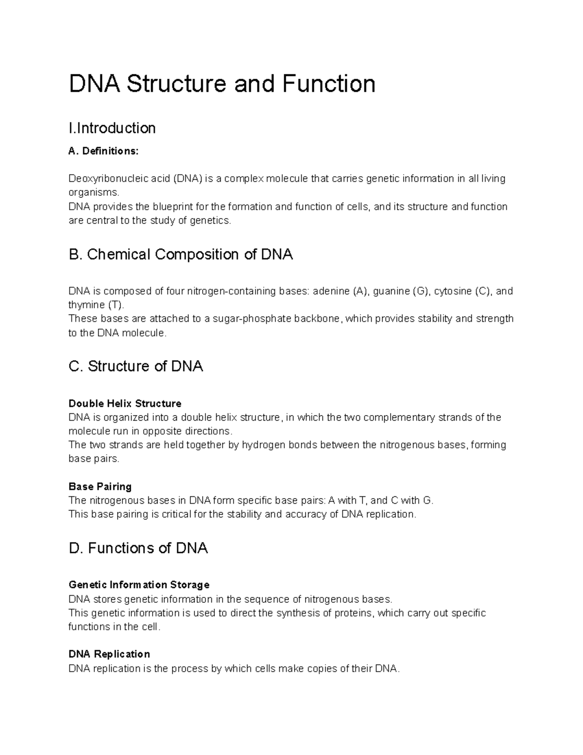 Microbiology (BIO-2010 ) Lecture 15 - DNA Structure and Function - DNA ...