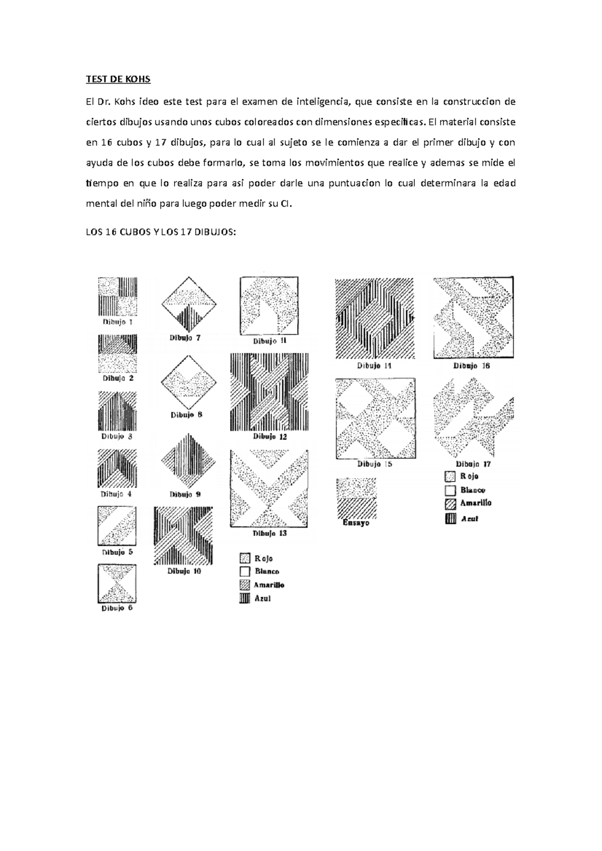 Test de kohs inteligencia - TEST DE KOHS El Dr. Kohs ideo este test ...