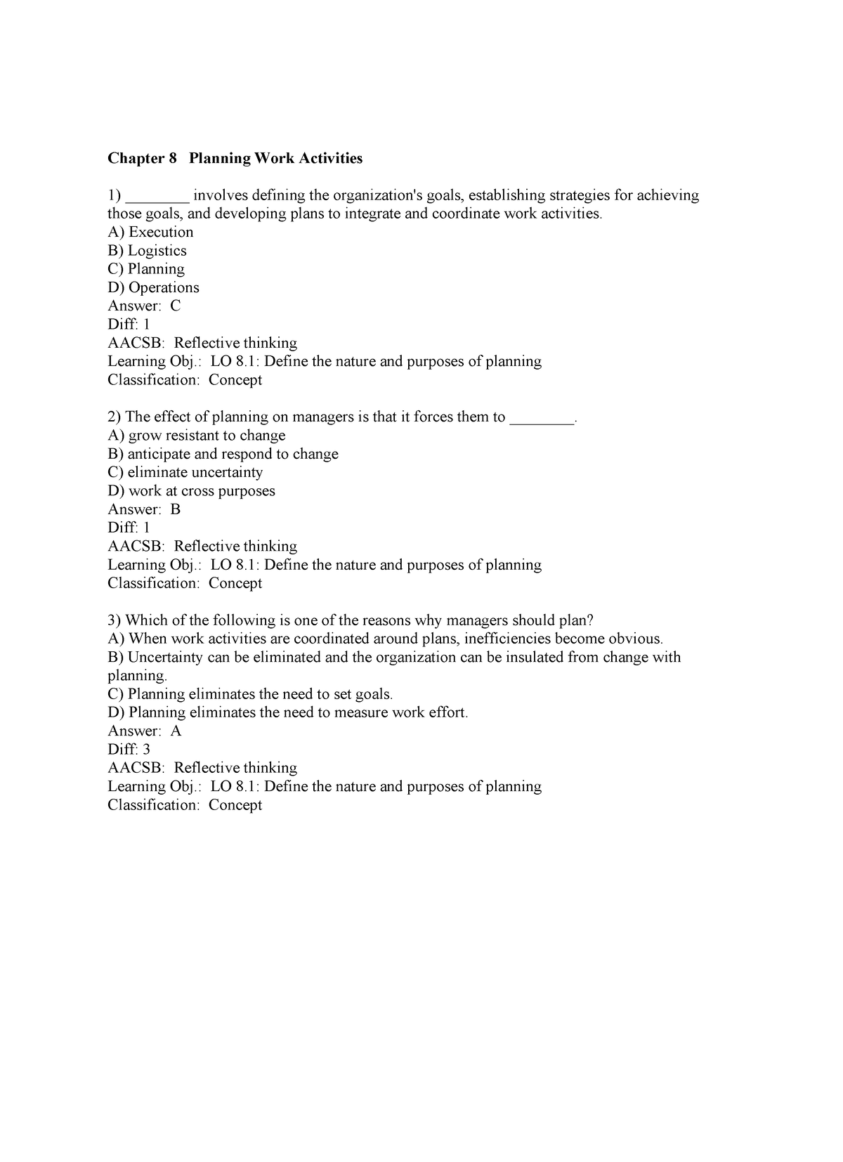 Management 14e (robbinscoulter) chapter 8 - Chapter 8 Planning Work ...