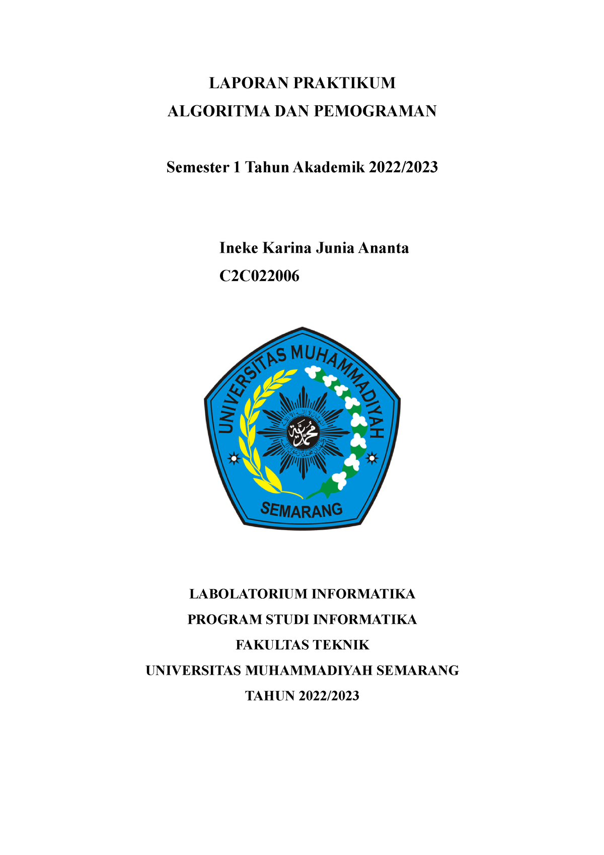 Laporan Praktikum - Tugas Gua - LAPORAN PRAKTIKUM ALGORITMA DAN ...