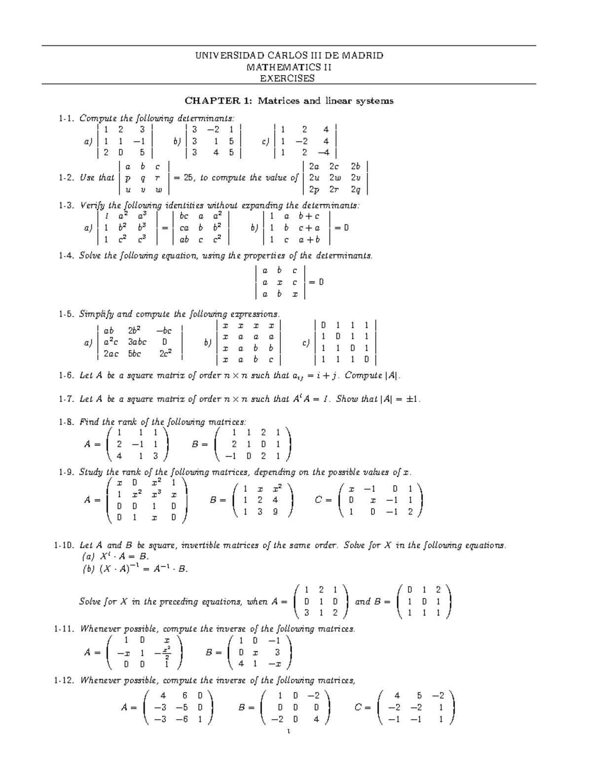 I-problemas 1 - Ejercicios - UNIVERSIDAD CARLOS III DE MADRID ...