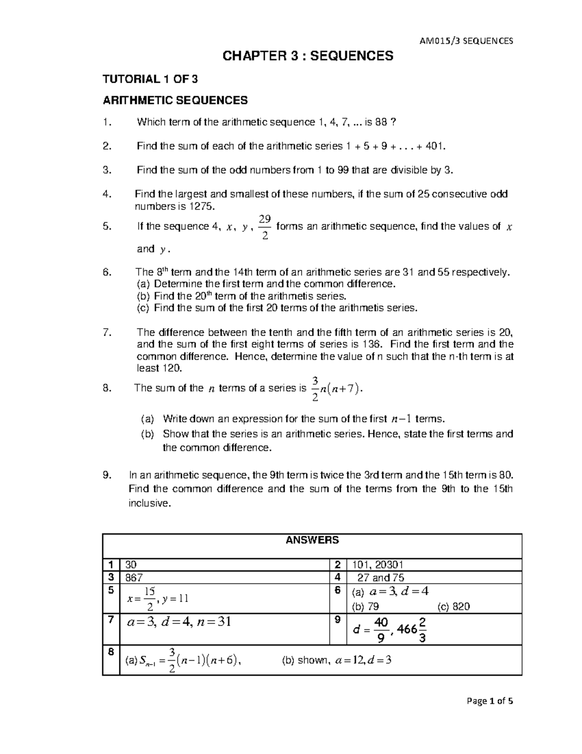 Tutorial C3 Sequences 2021 Intake - Chapter 3 : Sequences 