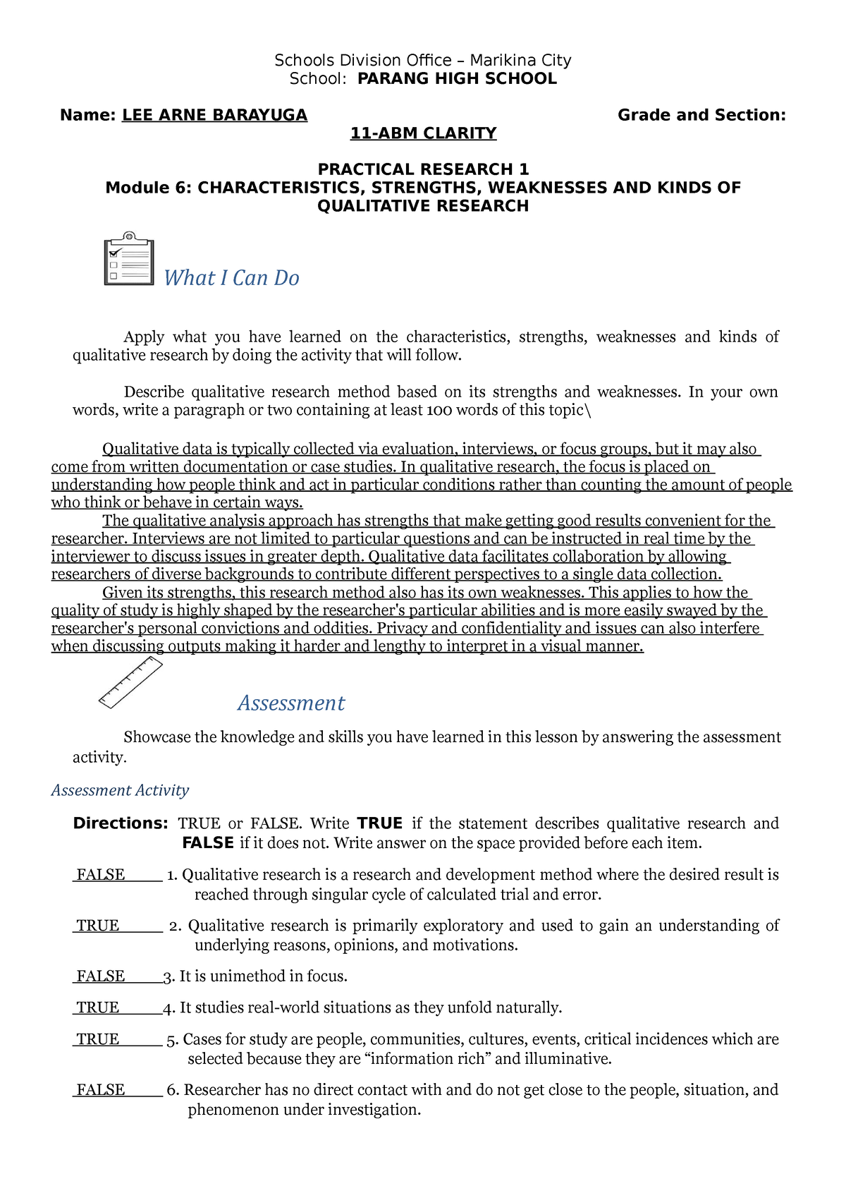 practical-research-module-6-characteristics-strengths-weaknesses-and