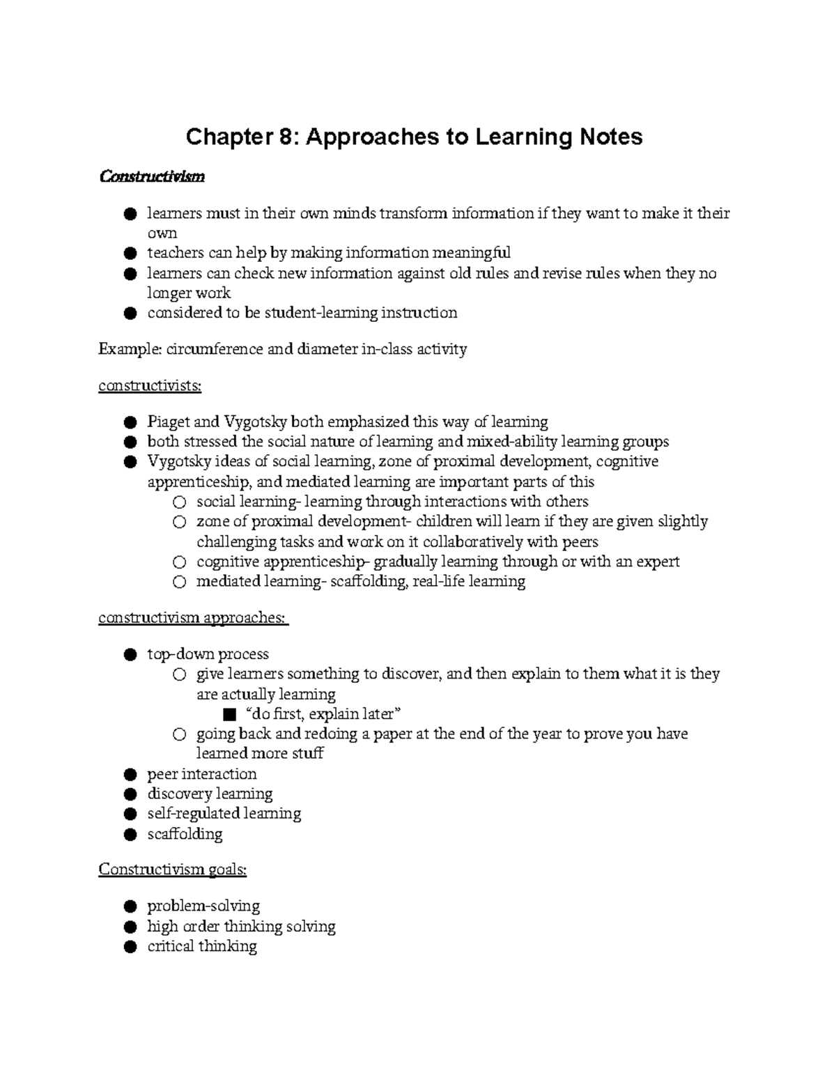 Chapter 8 Approaches to Learning Notes - Studocu