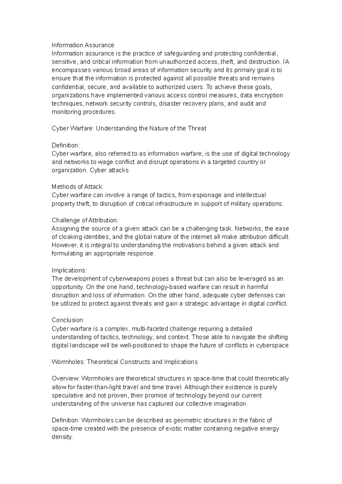 Cybersecurity Management#3 - Information Assurance Information ...