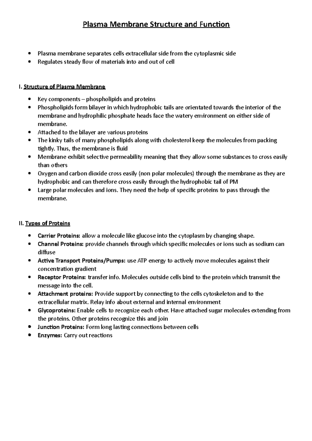 Membrane Structure and Function - Structure of Plasma Membrane Key ...