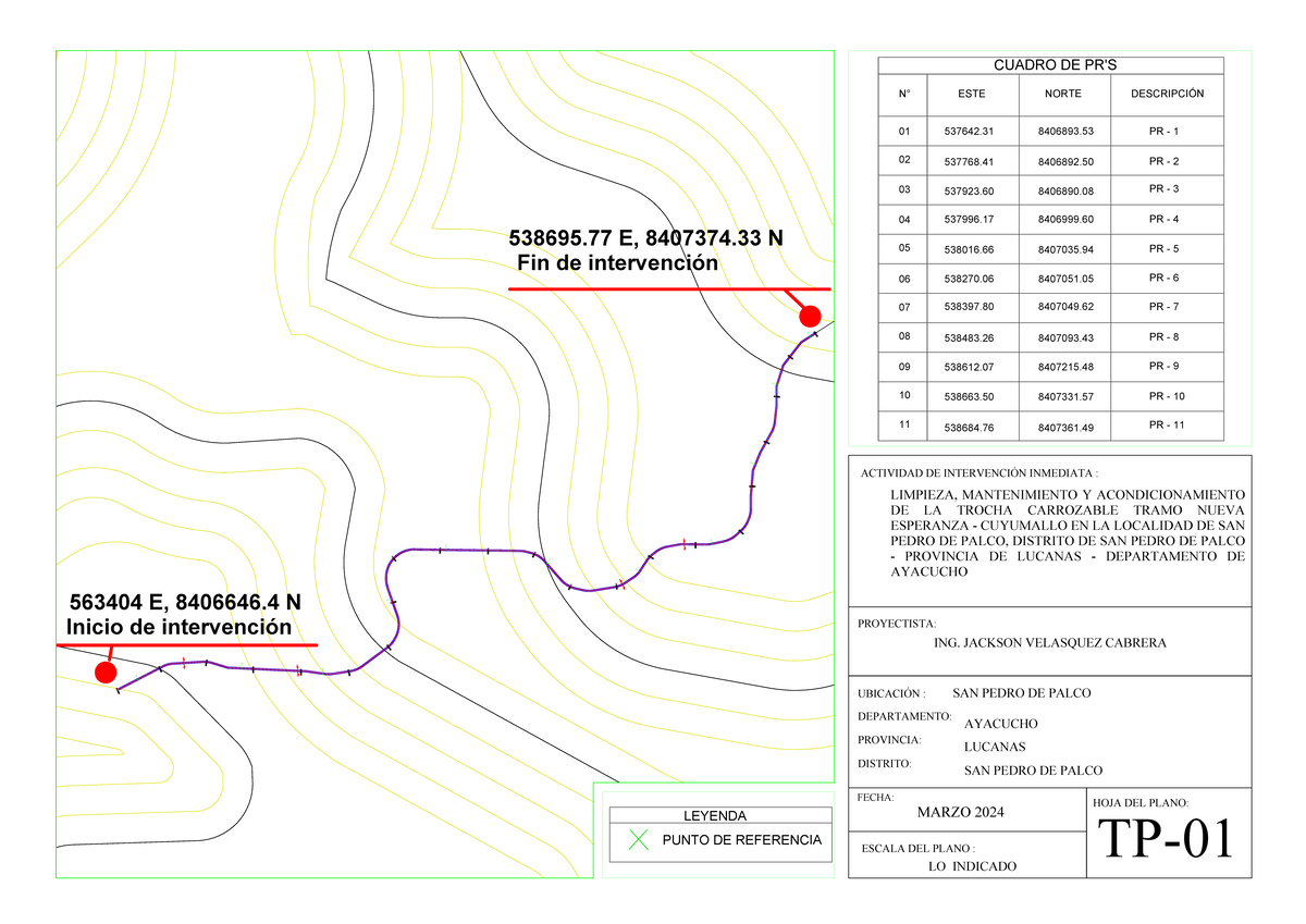 TP-A2-Layout 4 - planos - CUADRO DE PR'S N° ESTE NORTE DESCRIPCIÓN 01 ...