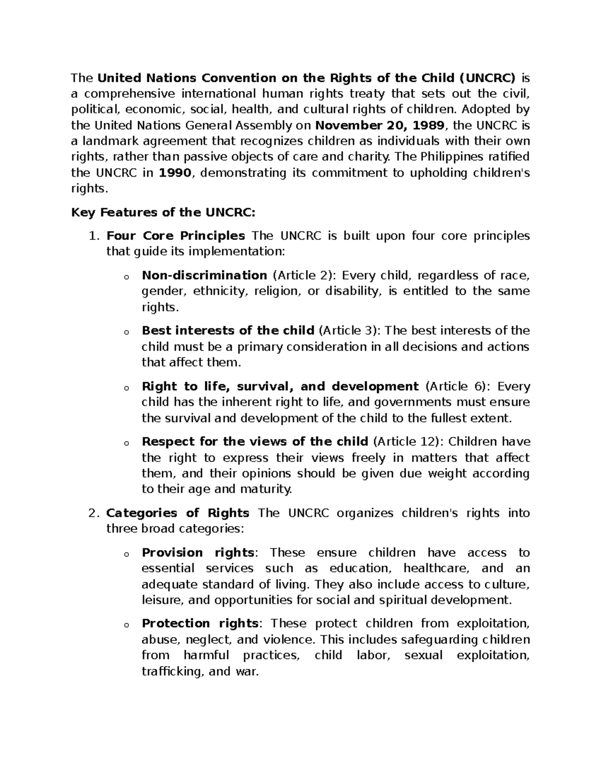 The United Nations Convention on the Rights of the Child - Adopted by ...