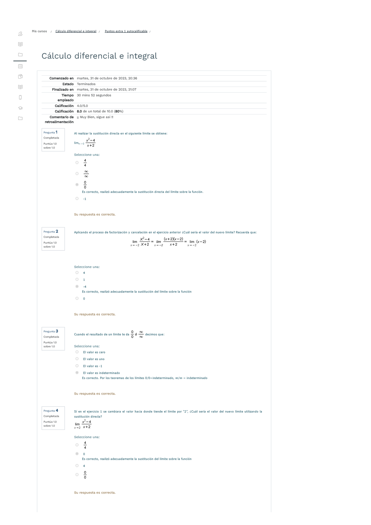 Puntos Extra 1 Autocalificable Calculo Integral - Cálculo Diferencial E ...