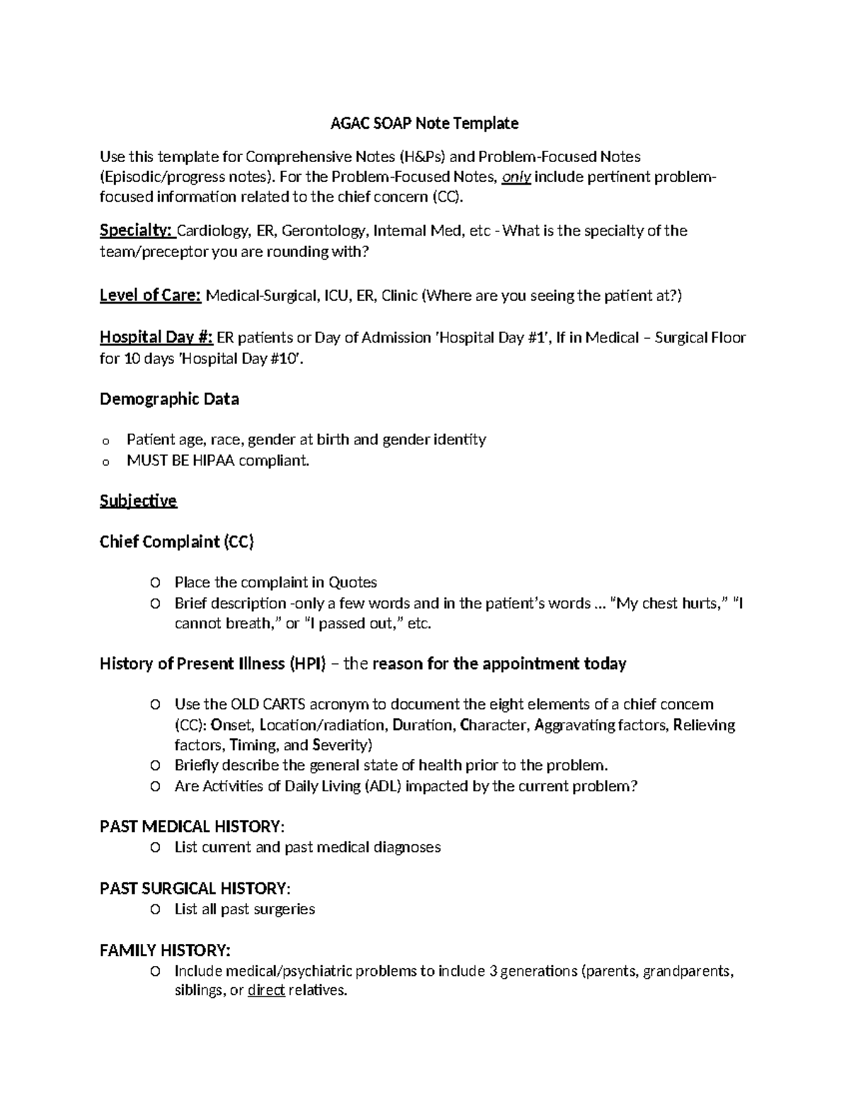 AGAC SOAP Note Template 060823 CF - AGAC SOAP Note Template Use this ...