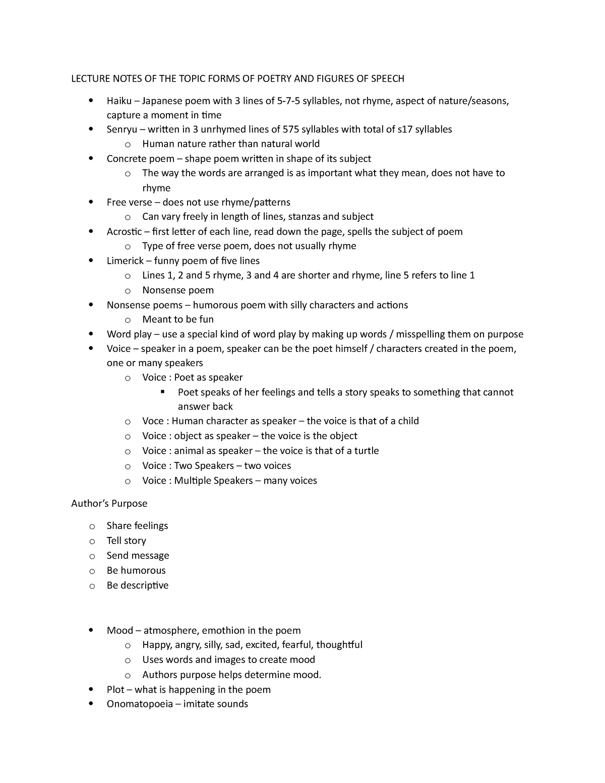 lecture-notes-of-the-topic-forms-of-poetry-and-figures-of-speech