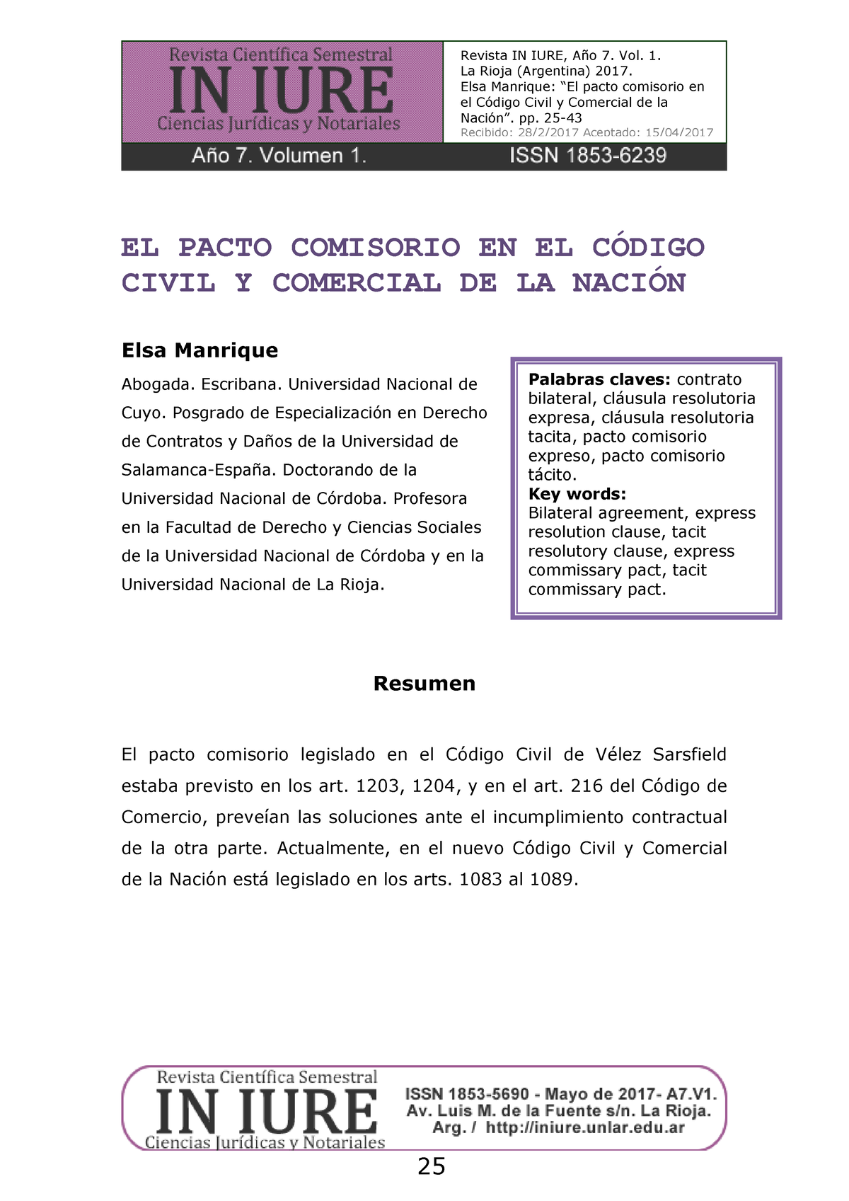 Sm Gxgxig Kgcly El Pacto Comisorio En El Cdigo Civil Y Comercial De La Nacin