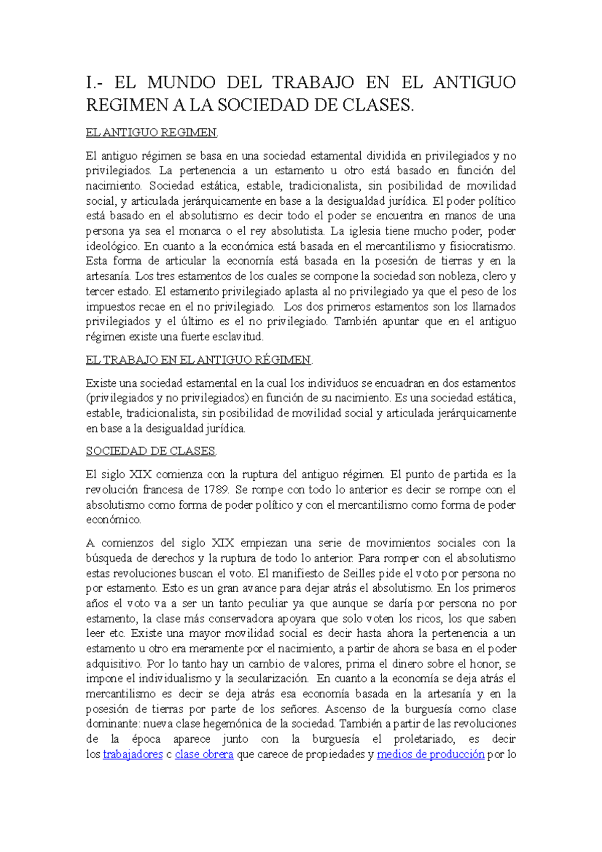 Historia DE LAS Relaciones Laborales - EL MUNDO DEL TRABAJO EN EL ...