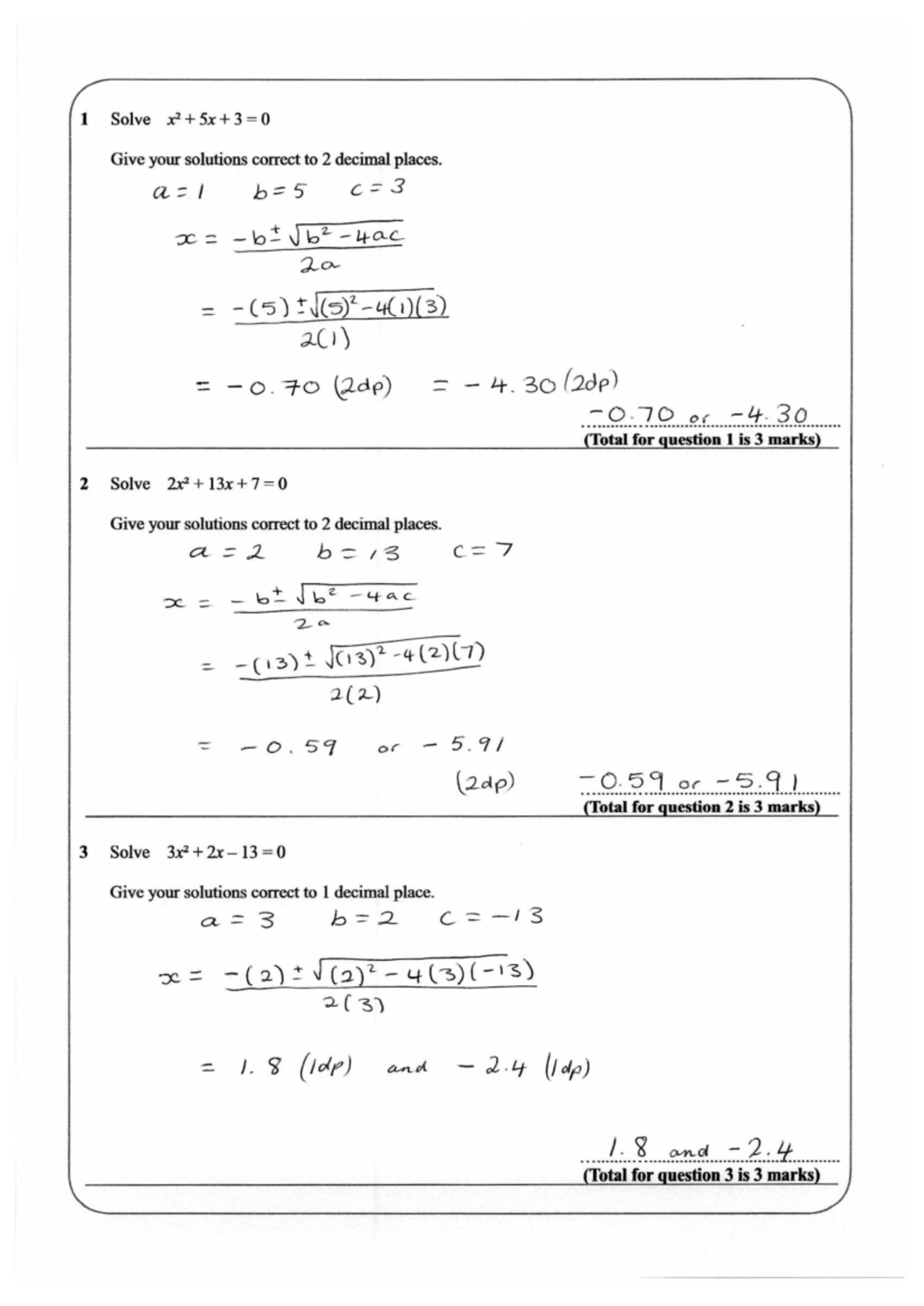 1712232074685 G9 Quadratic Homework Answers - Engineering Mathematics ...