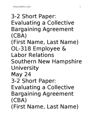4-2 Final Project Milestone One Short Paper Collective Bargaining ...