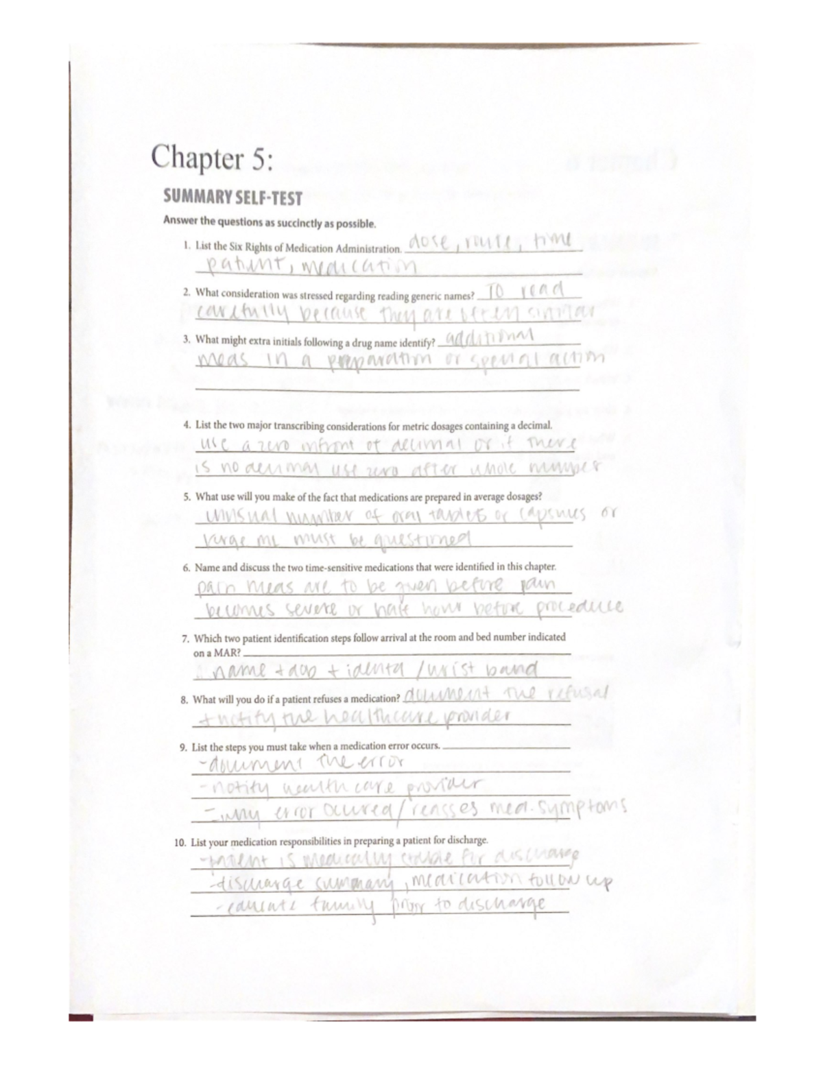 Chapter 5 - Practice Questions - NURS 3313 - Studocu