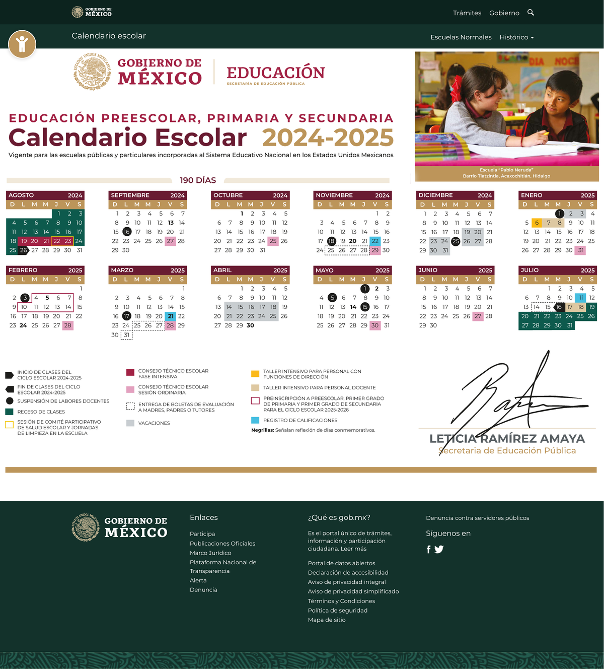 Calendario Escolar 2024-2025 Educación Preescolar, Primaria Y ...